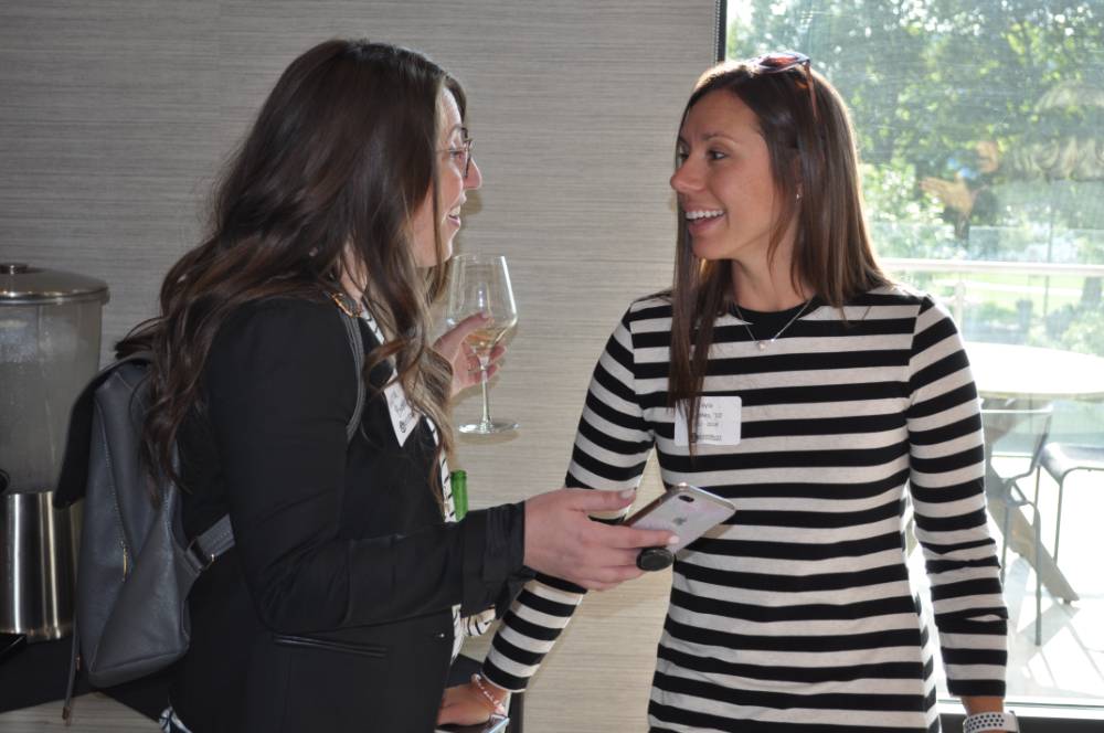 two women networking